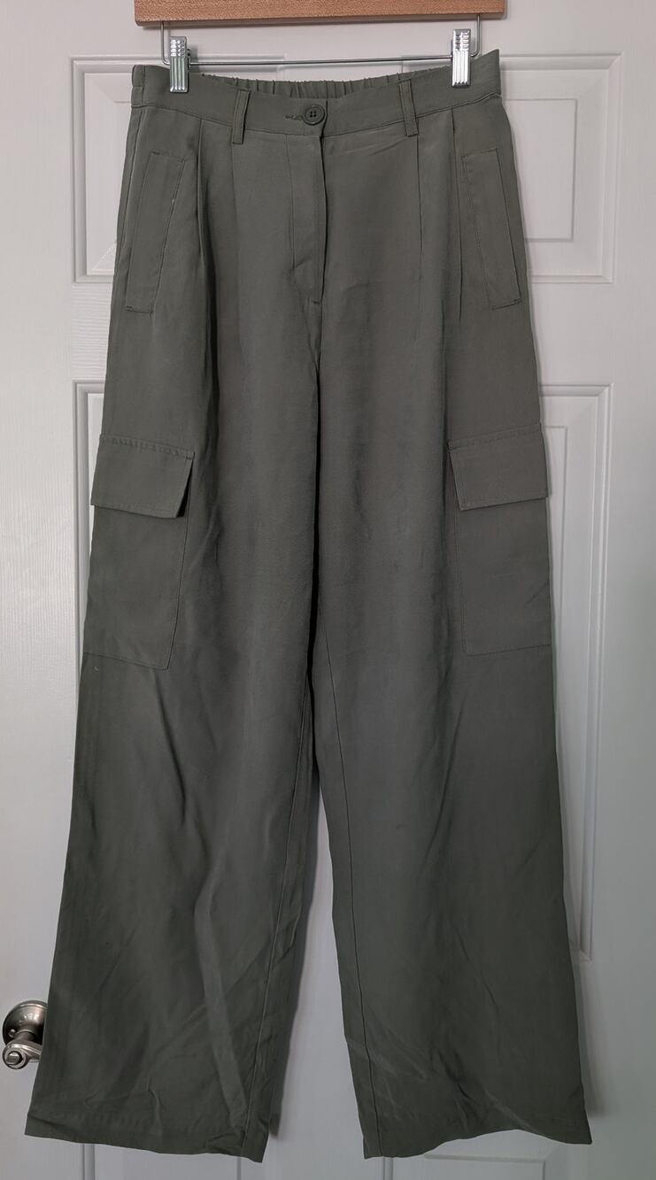 Steve Madden Green Wide Leg Cargo Utility Pants